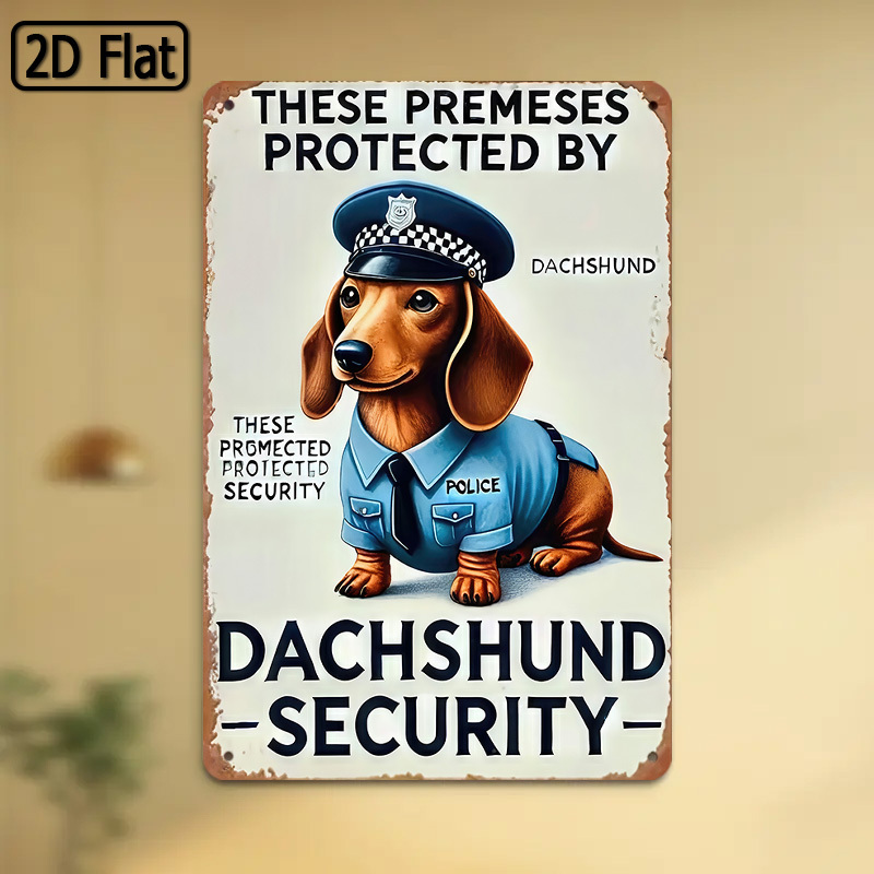 Home Yard Security - 2D плоская декоративная табличка с таксой,