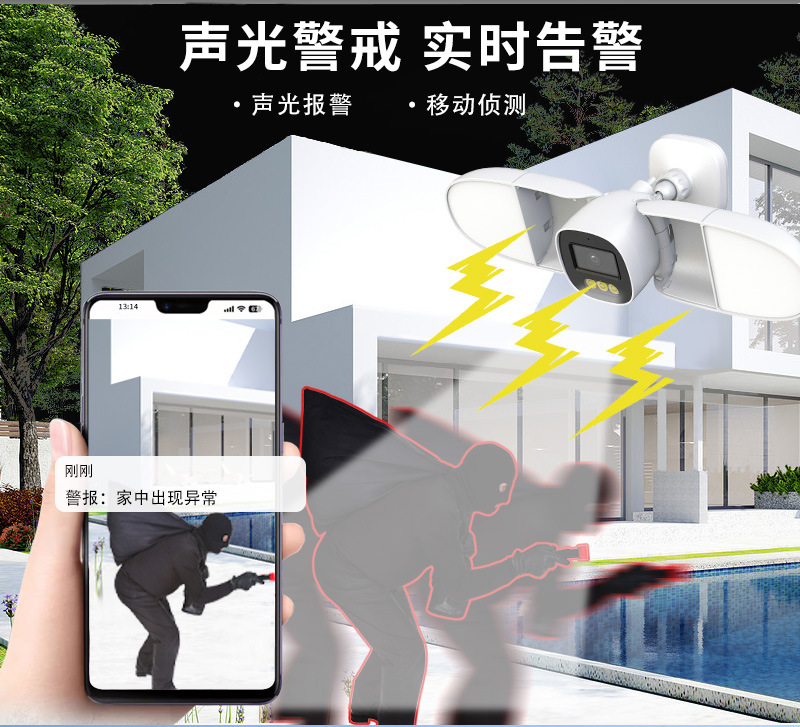 Home Security Flood Lights - Полноцветная 4МП IP-камера с прожектором для