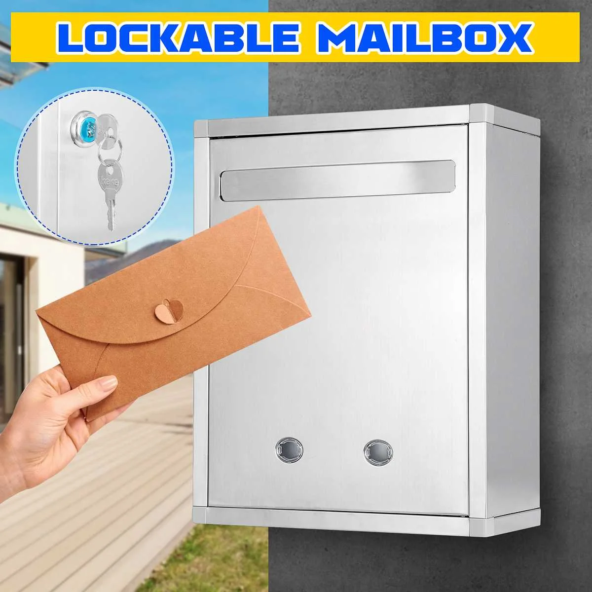 Home Security Letters - Водонепроницаемый винтажный почтовый ящик из нержавеющей