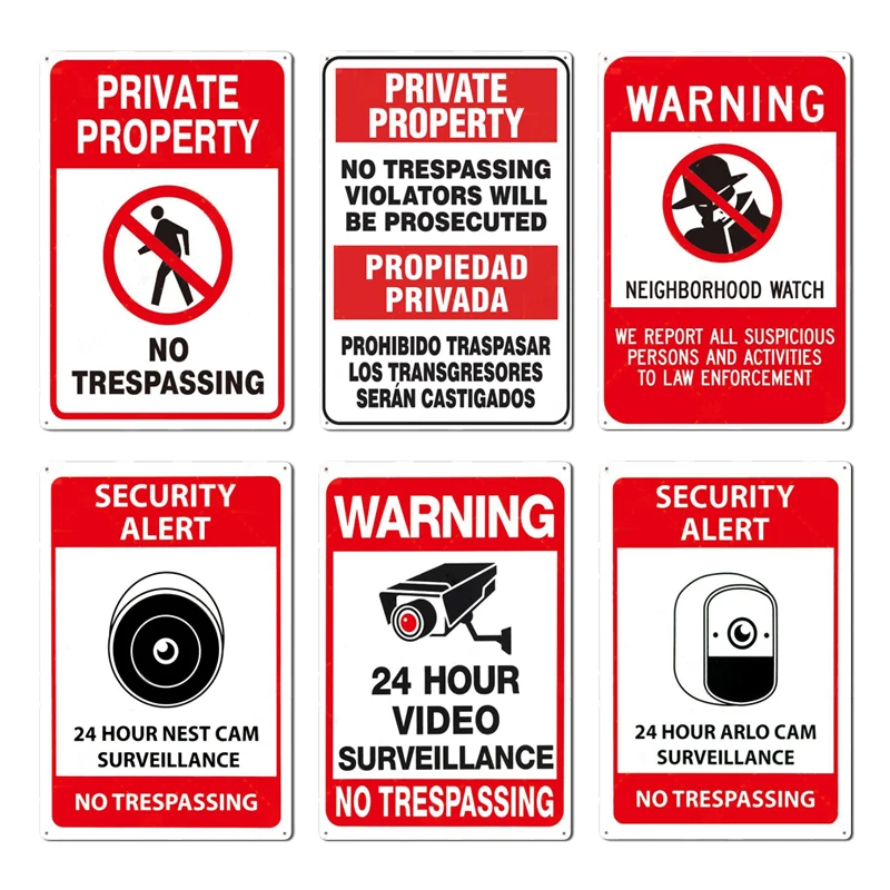 Home Yard Security - Металлическая табличка «Частная территория, вход запрещен»,