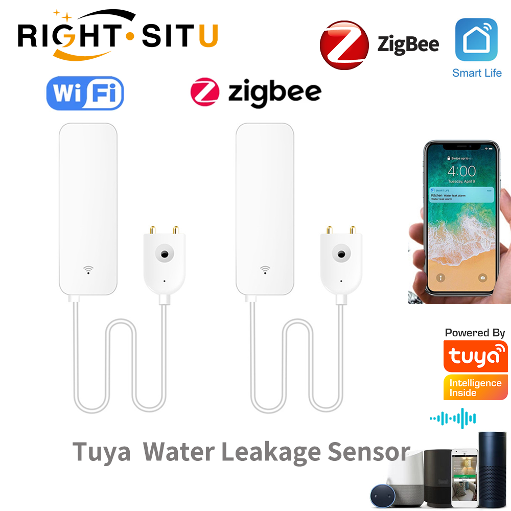 Home Security Gadgets - Датчик утечки воды Tuya Wi-Fi, детектор