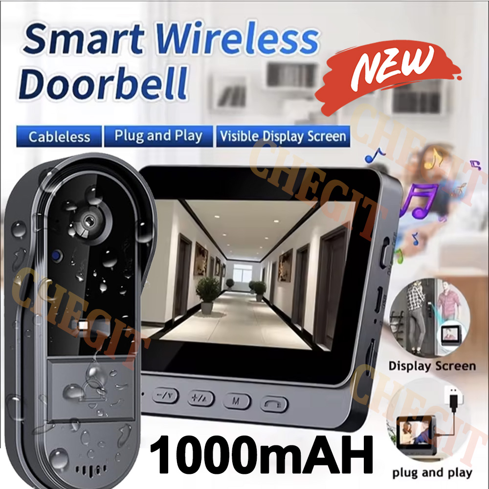 Home Security No Wifi Needed - Беспроводной Wi-Fi дверной звонок, камера 1080P,