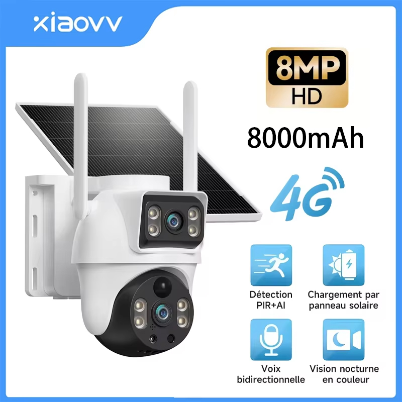 Ip Camera Outdoor 4K - XIAOVV 8MP 4G LTE Солнечная уличная