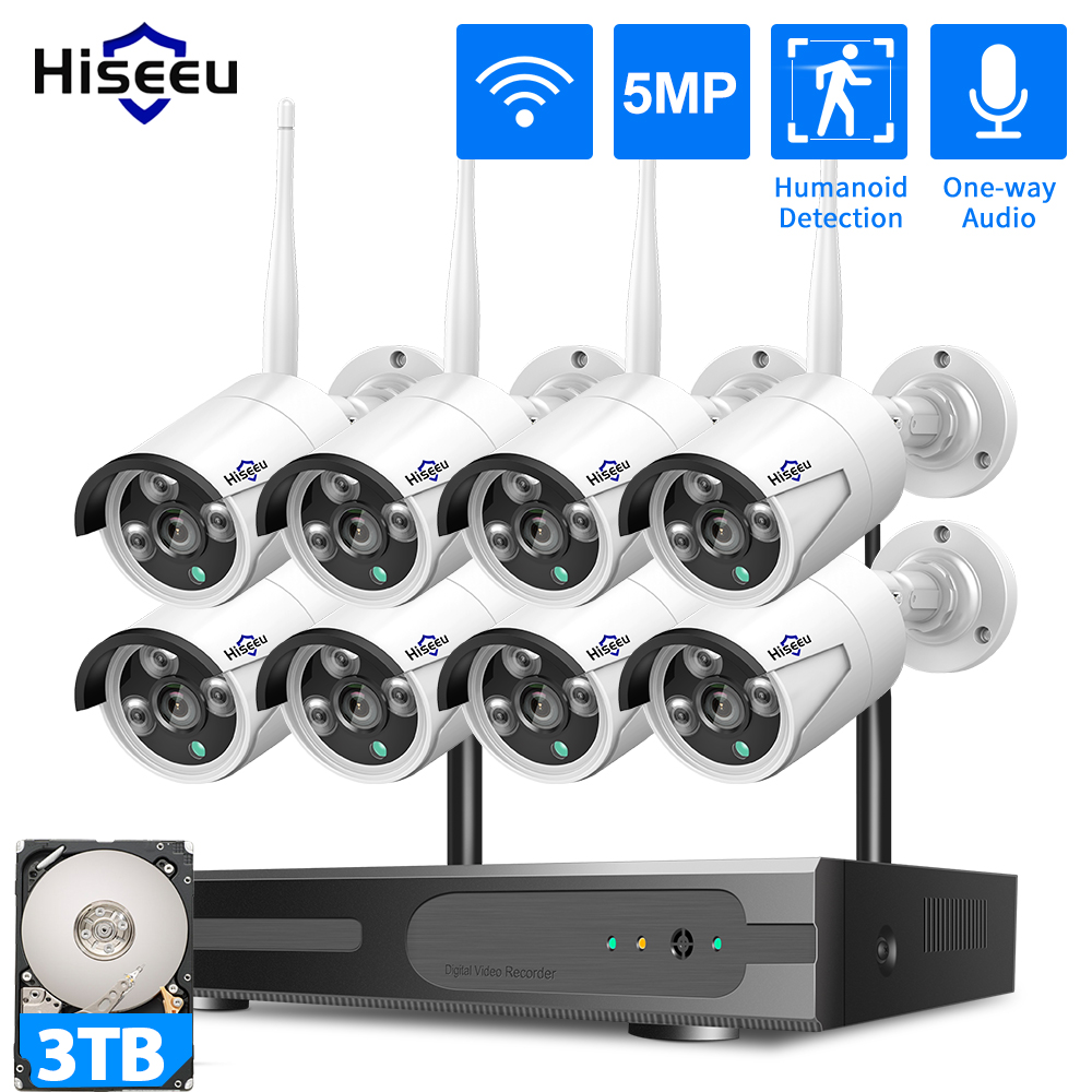 Home Security Nvr - Hiseeu 5MP WiFi Камера видеонаблюдения Группа
