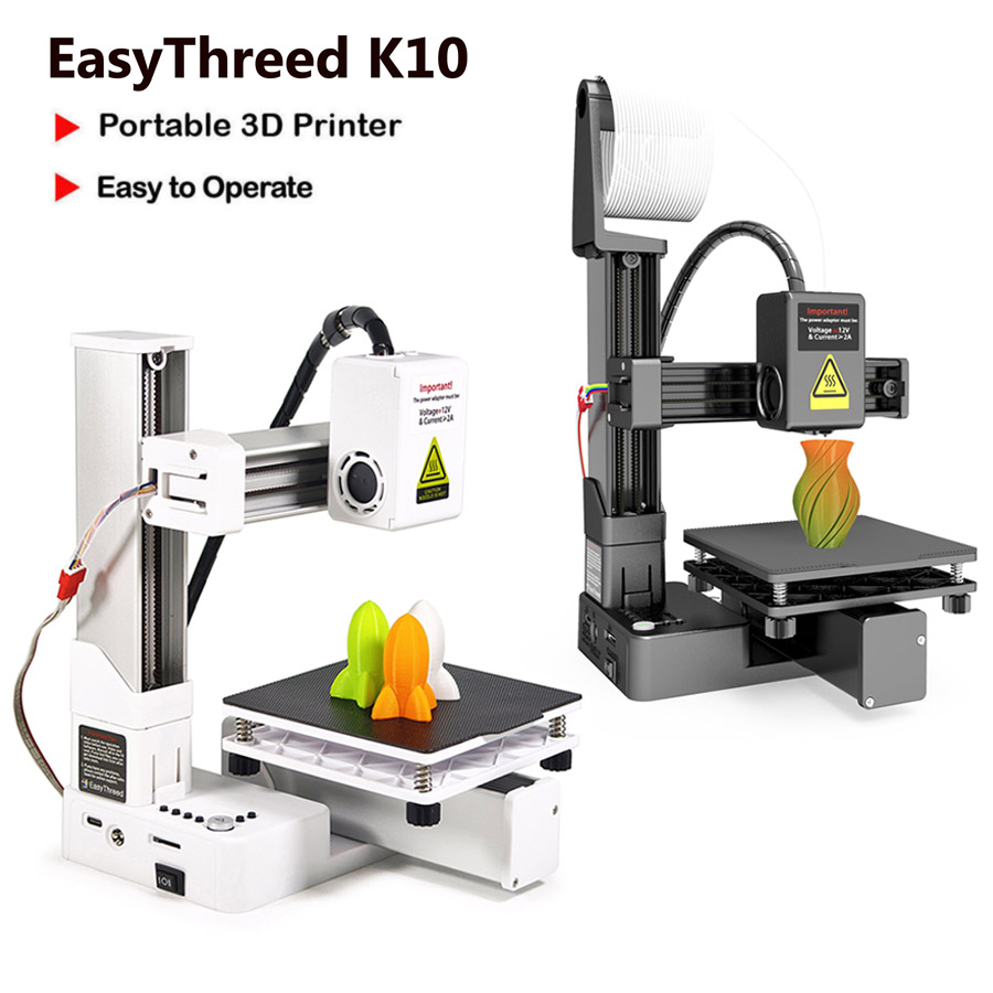 Home Security Measures - Настольный мини-3D-принтер EasyThreed K10, малошумная 3D-печать