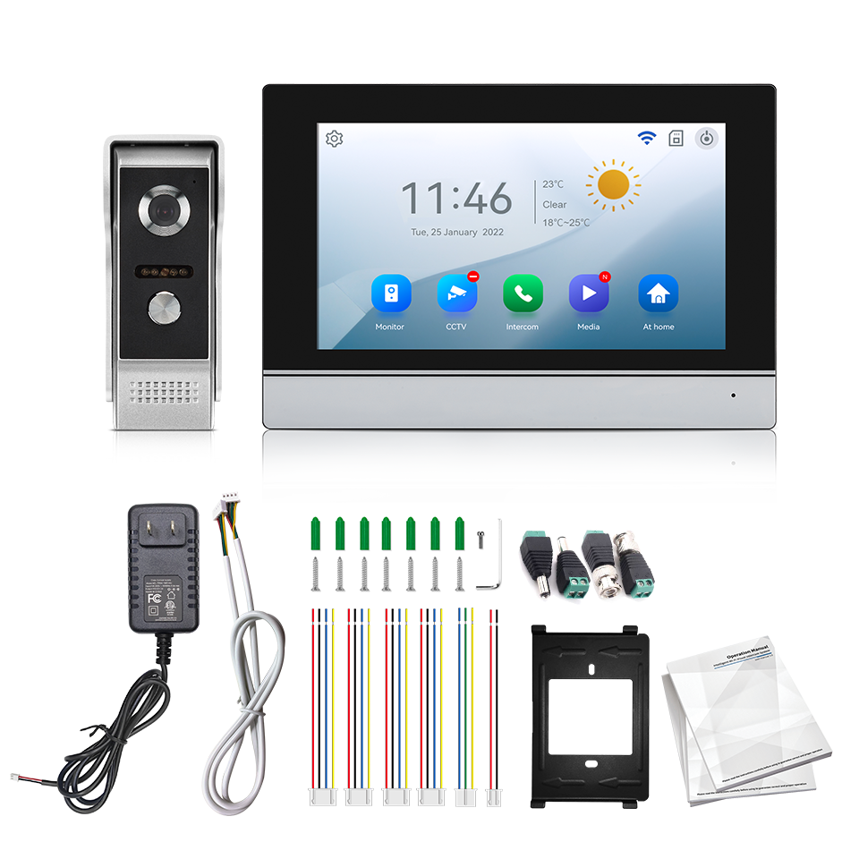 Home Security No Wifi Needed - 7-дюймовый IPS-экран, 2 МП, Tuya, пульт