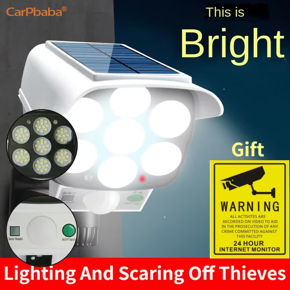 Home Security Flood Lights - Наружный солнечный свет, датчик движения, камера