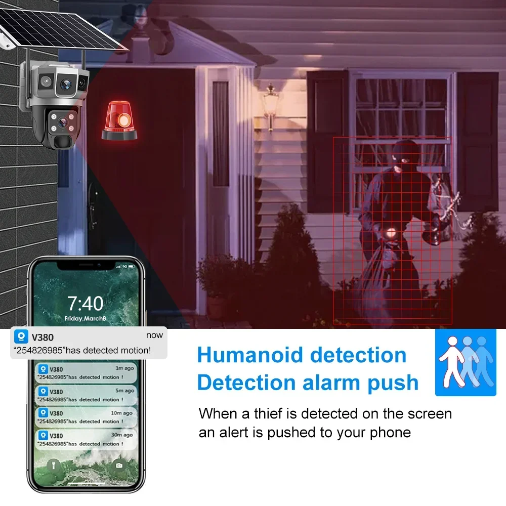 V380 4K 3 экрана 4G камера с с – обзор и цена Home Security Guard