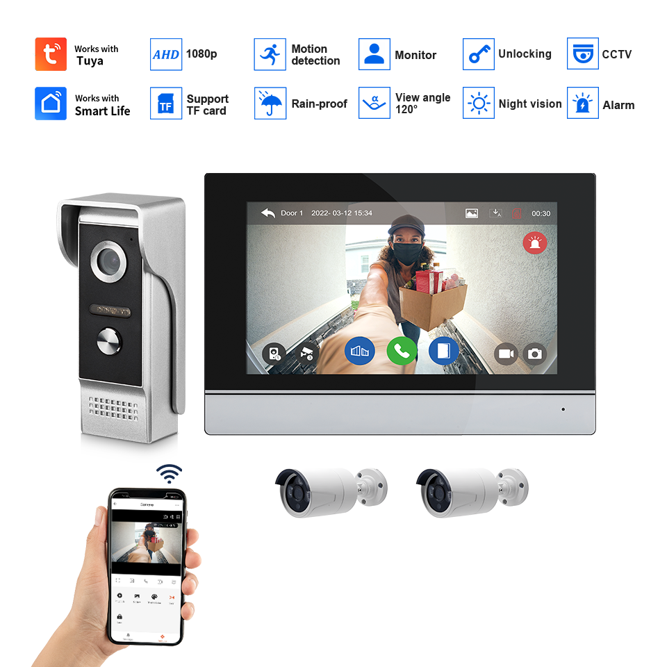 7-дюймовый IPS-экран, 2 МП, Tu – обзор и цена Home Security No Wifi Needed